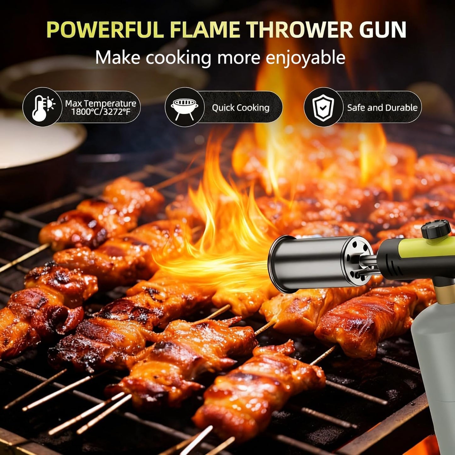 High-Intensity Propane Torch with One-Touch Max Fire & Safety Lock